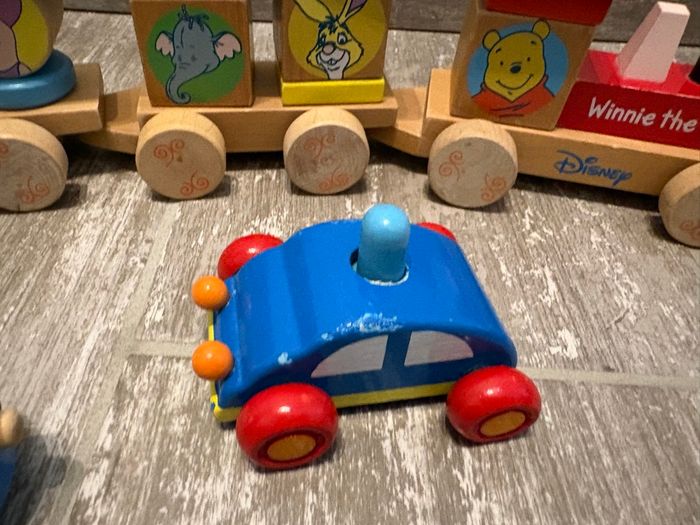 Lot train Winnie l’ourson et voitures en bois - photo numéro 7