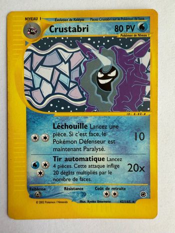 Carte Pokémon Crustabri 42/165 Expédition FR usée