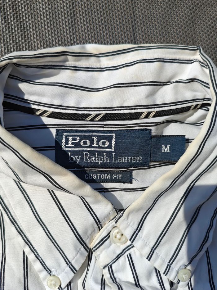 Chemise Ralph Lauren à rayures blanc/noir - M - photo numéro 4