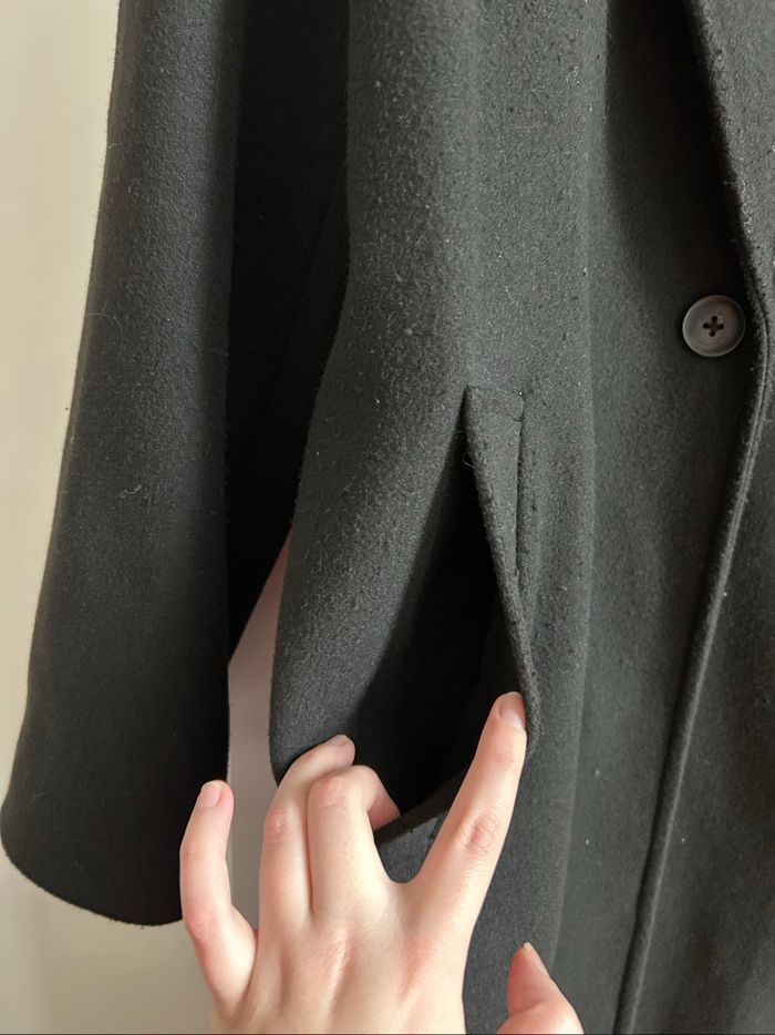 Manteau noir uni Stradivarius Taille L - photo numéro 5