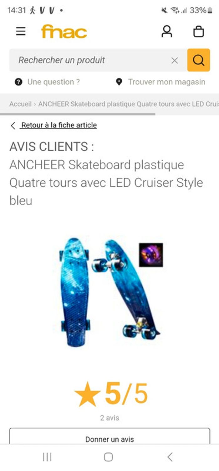 Skate board bleu Ancheer - photo numéro 4