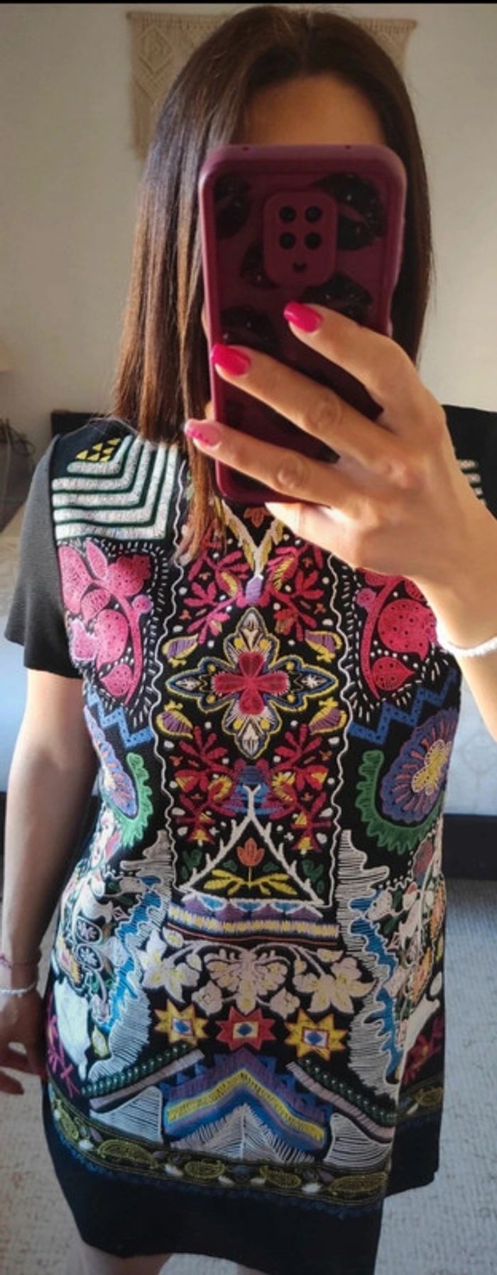 Robe Zara noir et multicolore M stretch - photo numéro 3