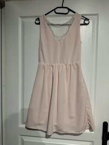 Robe nafnaf rose dentelle lacet 34