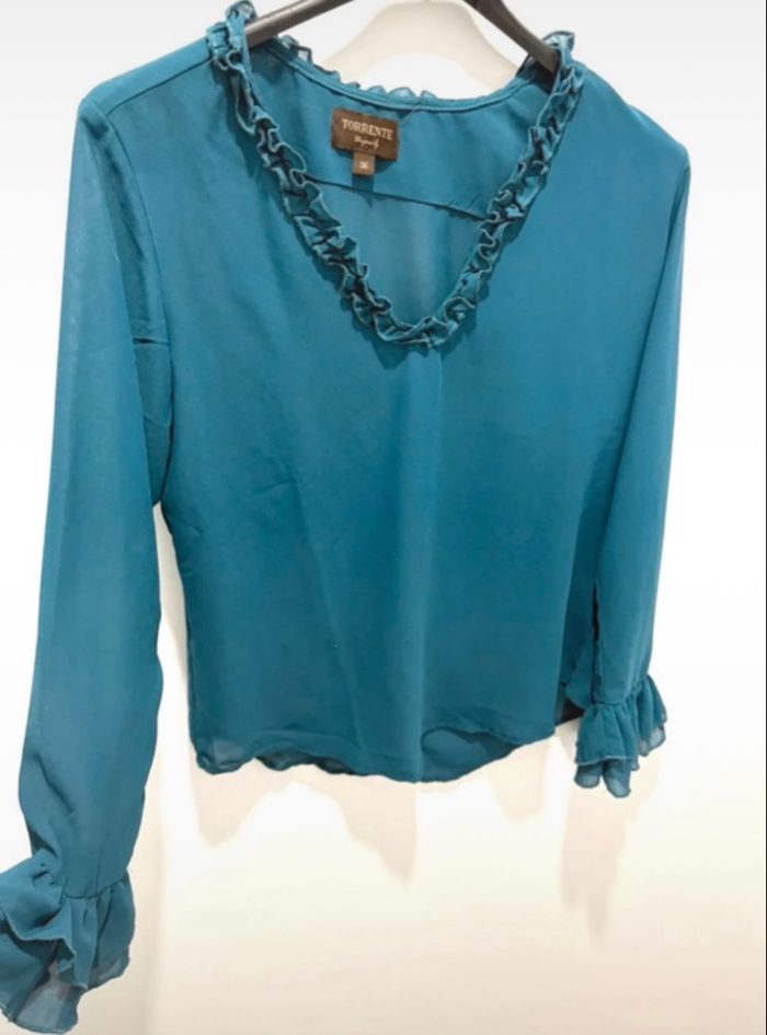 Blouse femme taille S bleu canard - photo numéro 2