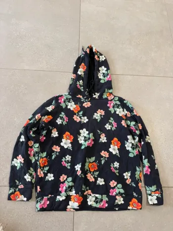 Sweat à capuche multicolore Maje, taille 2 (38), bon état, étiquette intérieur déchiré