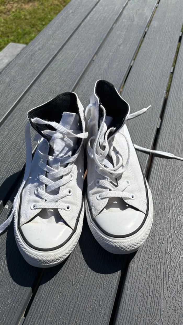 Baskets montantes Converse All star blanches taille 37 - photo numéro 2
