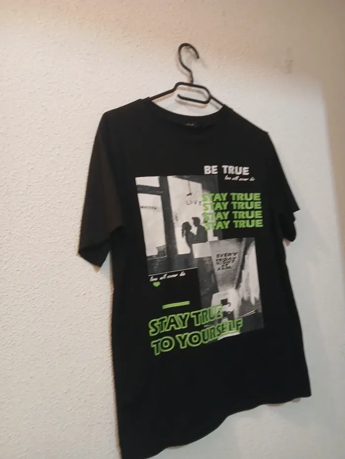 T-shirt femme noir basic " shein" taille s - photo numéro 2