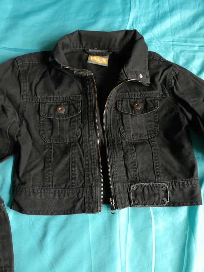 Veste en jeans courte fille