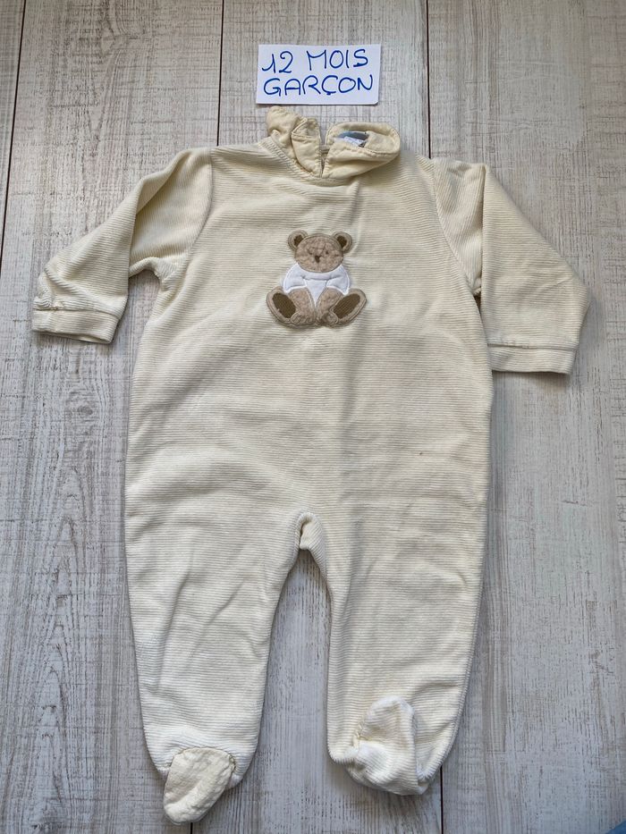 Grenouillère à manches longues ourson