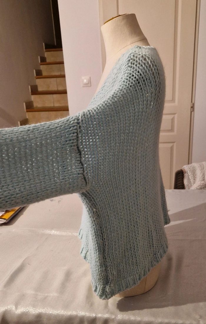 Pull Made in italy bleu clair grosse maille - photo numéro 4