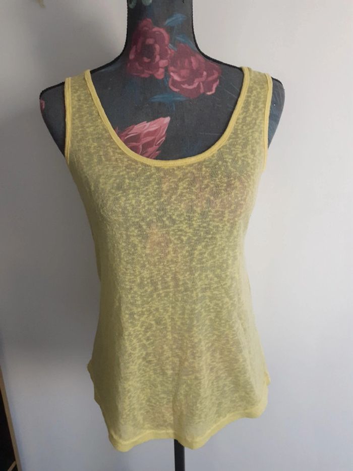 Tee-shirt debardeur jaune S