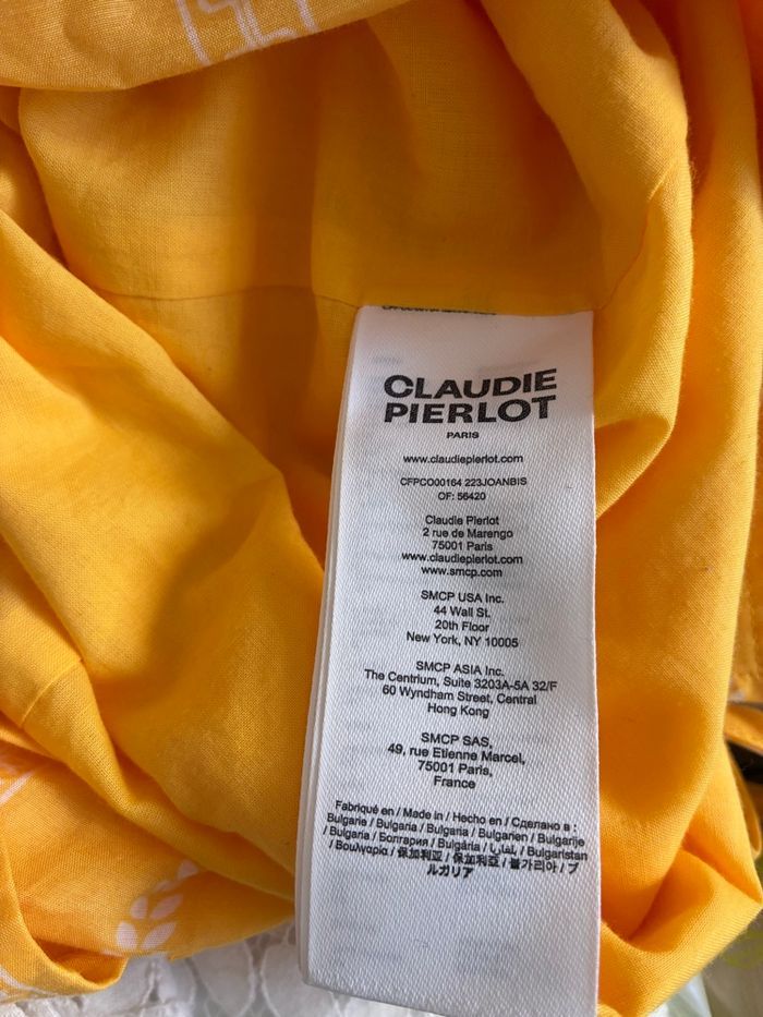 Combi-short jaune à motif – Claudie Pierlot – Neuf – Taille 36 - photo numéro 3
