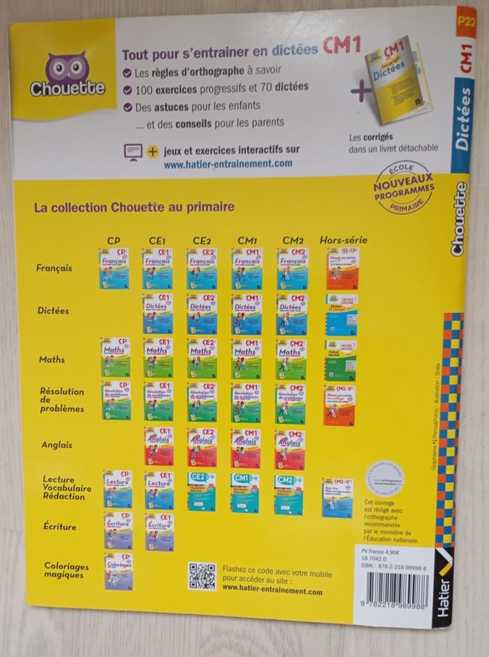 Cahier d'exercices de dictées CM1
Éditions Hatier - photo numéro 2