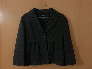 Veste mi longue gris chiné H&M taille 36