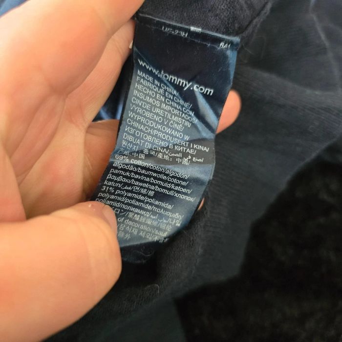 Pull Col v bleu marine pima coton  tommy hilfiger - photo numéro 7