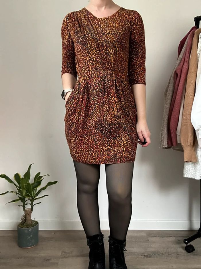 3 Suisses Robe orange à motif – Taille 36 – Très bon état - photo numéro 6