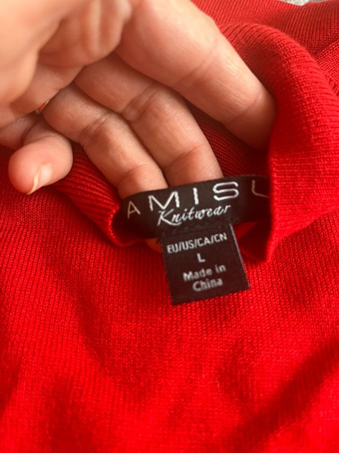 Pull rouge amisu - photo numéro 2