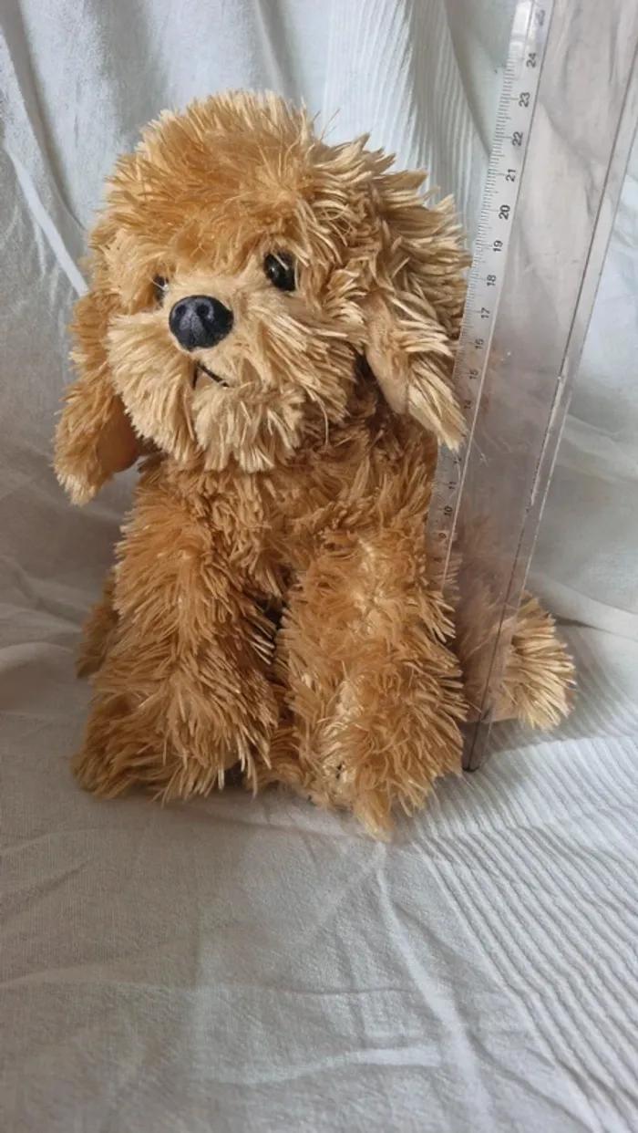 Peluche chien marron  louise mansen - photo numéro 3