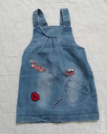 Robe jean poche coeur 2 ans