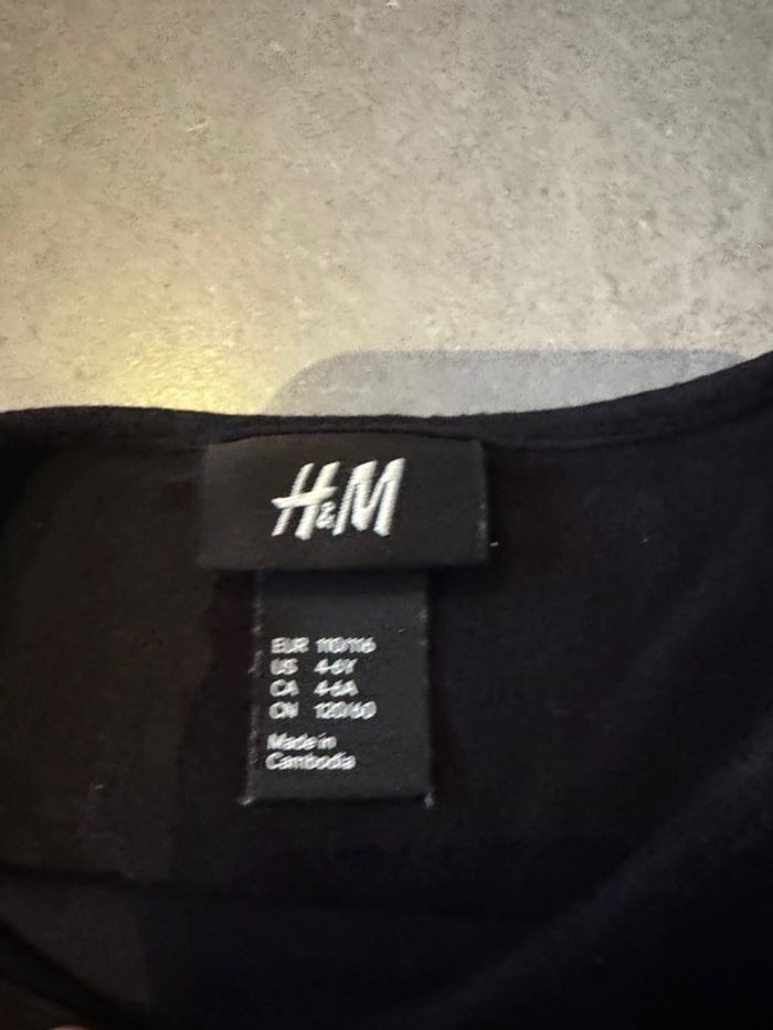 T shirt manches longues avec effet strass - H&M - Noir - 110/116 - photo numéro 2