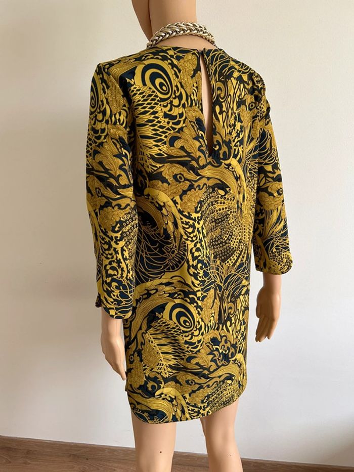 Robe imprimée jaune et bleue marine H&M taille 36 TBE - photo numéro 8