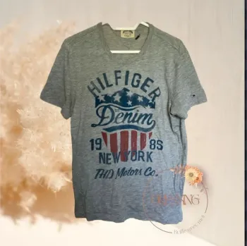 Homme M - t-shirt manche courte gris hilfiger