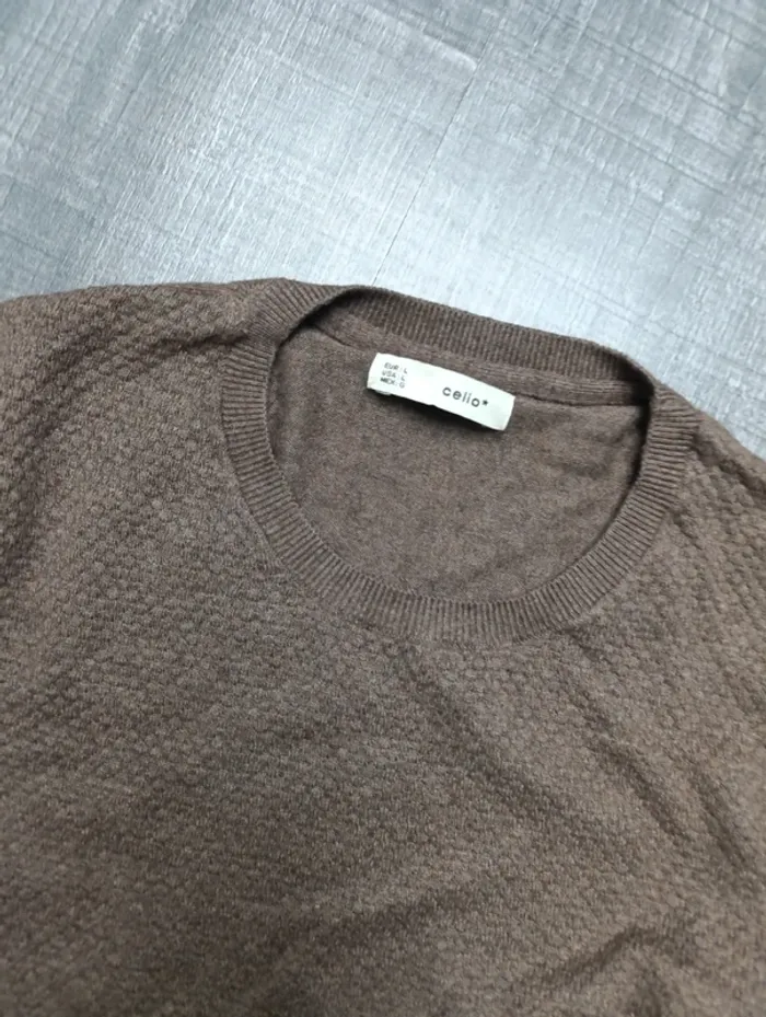 Pull celio taupe - photo numéro 2