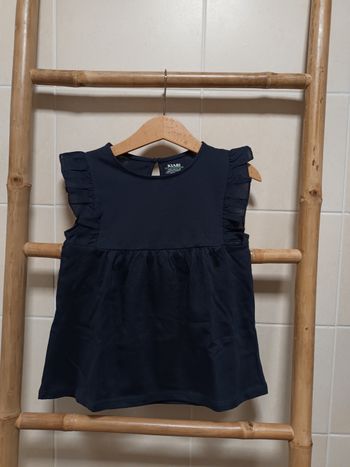 T-shirt marine 36 mois 100 % coton biologique neuf