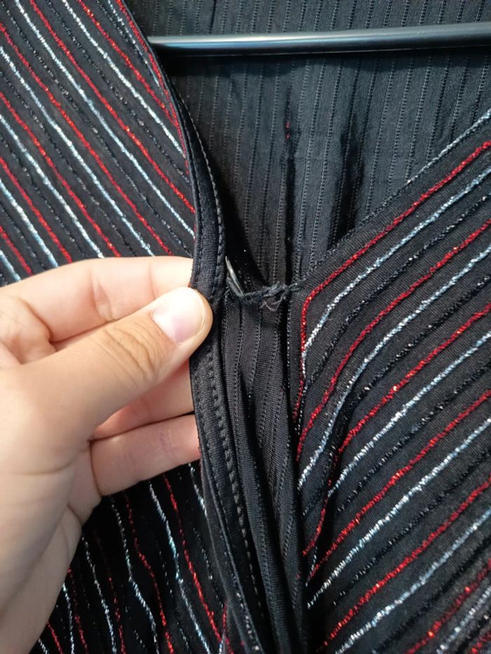 Combi-short noir pailleté argent et rouge neuf Jennyfer - Taille S 36 - photo numéro 6