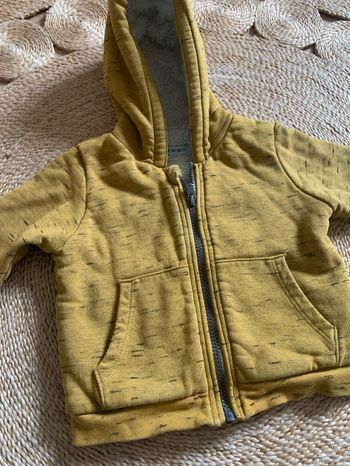 Sweat-shirt zippé ikks moutarde chiné 12 mois