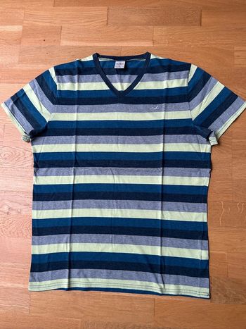 T-shirt manches courtes col V rayures homme hollister
