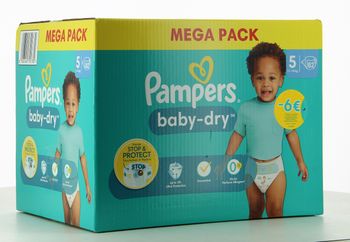 Lot de 82  Couches Pampers Baby Dry 11-16KG Taille 5 Neuf