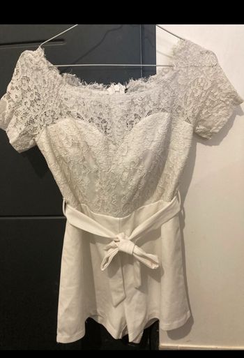 Combishort blanche avec ceinture