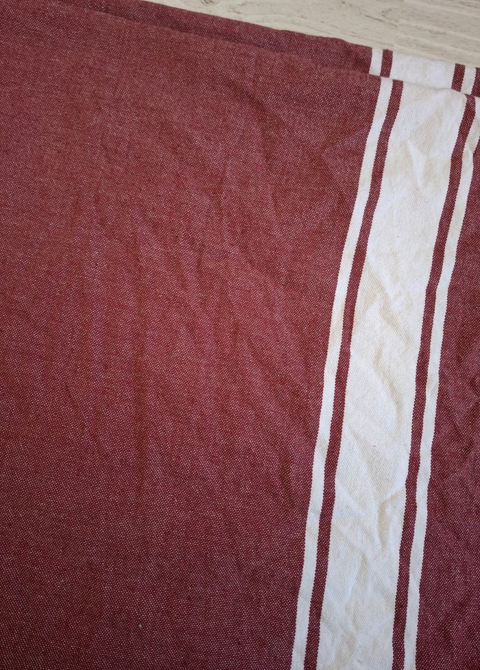 Fouta de plage/bain rouge bordeaux/blanc - Neuve - photo numéro 5