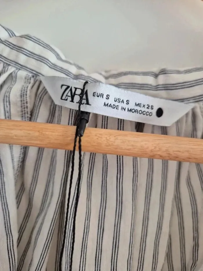 Superbe robe ZARA cintrée à rayures en coton taille S 36 neuve - photo numéro 4
