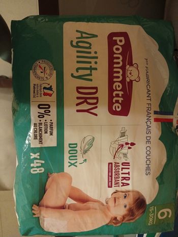 Couche POMMETTE agility dry×48 T6 (15 a30kg)