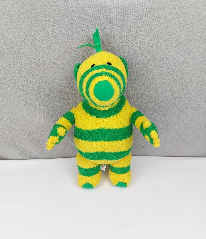 Peluche doudou FIMBO jaune vert Fimbles 2002 environ 26 cm Fisher Price
