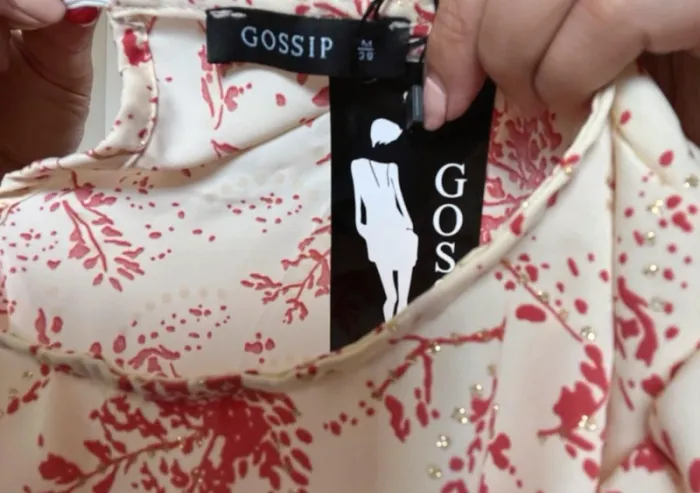 Robe dos nu sexy beige et rouge fleurs gossip - photo numéro 6