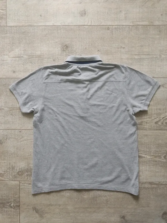 Polo manches courtes gris logo brodé bleu marine taille XL Gentleman Farmer - photo numéro 2