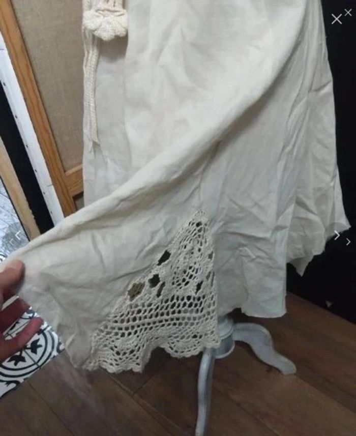 Robe été en lin beige Carling t 38 - photo numéro 3