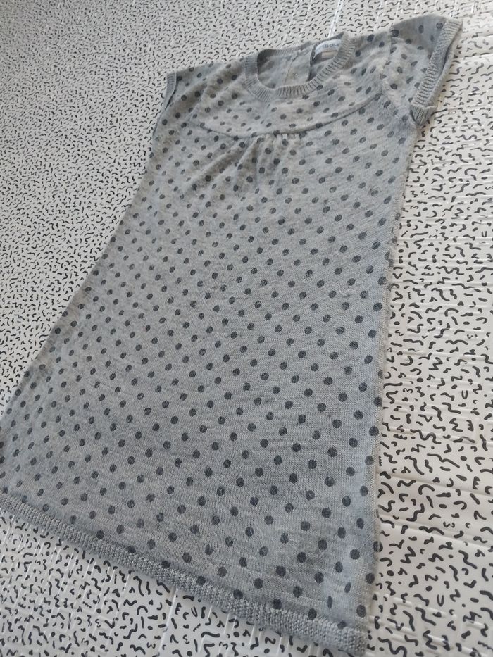 Robe pull bébé à pois Vertbaudet – 12/18 mois