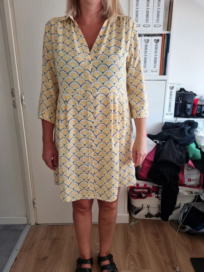 Robe boutonnée jaune neuve SarahJohn XL