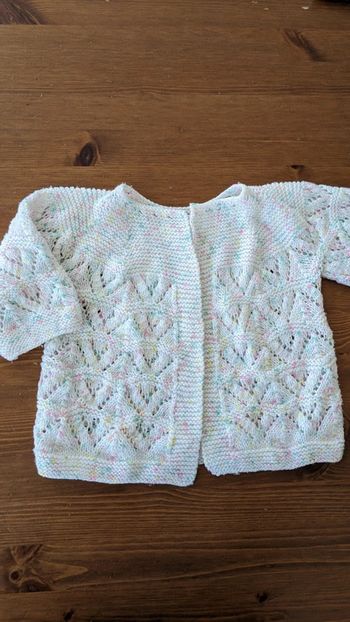 Gilet fait Maison 6-9 Mois blanc