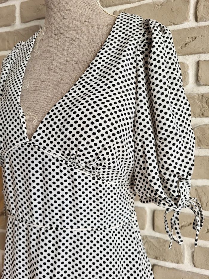 Robe blanche à pois noir H&M neuve - photo numéro 3