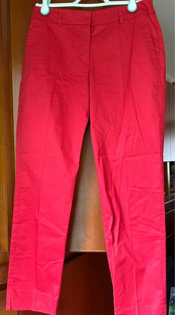 Pantalon 7/8 rouge Camaïeu 36