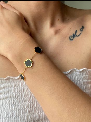 Bracelet fleur (noir)