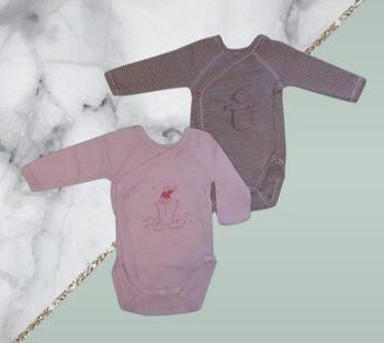 Lot de 2 bodies Petit Bateau 1 mois