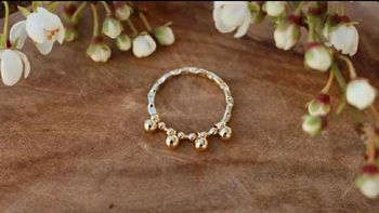 Bague alliance fine à pampilles pendantes taille 54 plaqué or