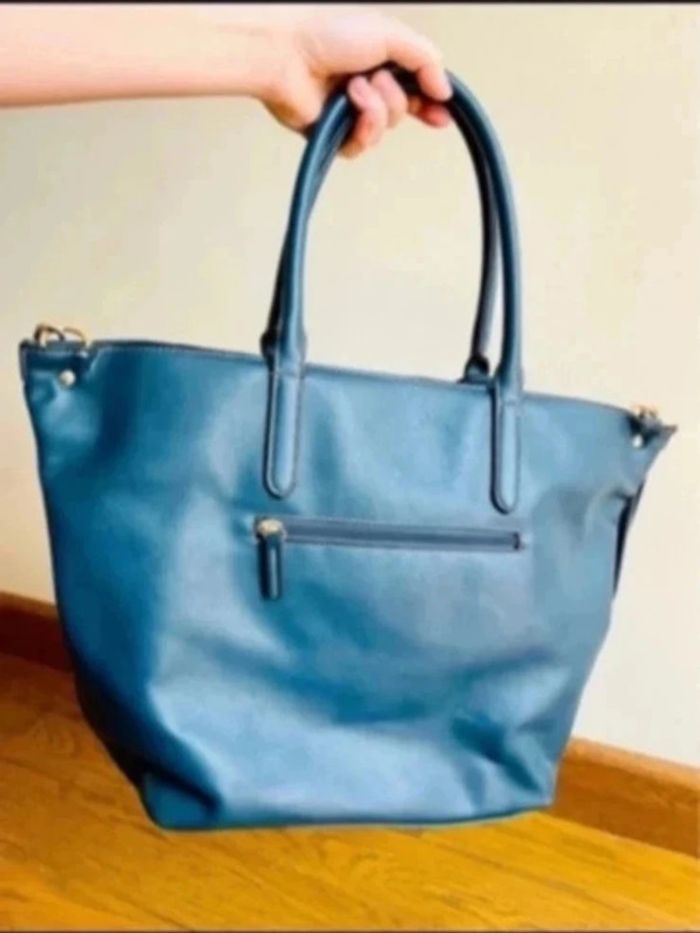 Sublime sac à main bleu turquoise canard avec poignée et bandoulière - photo numéro 4