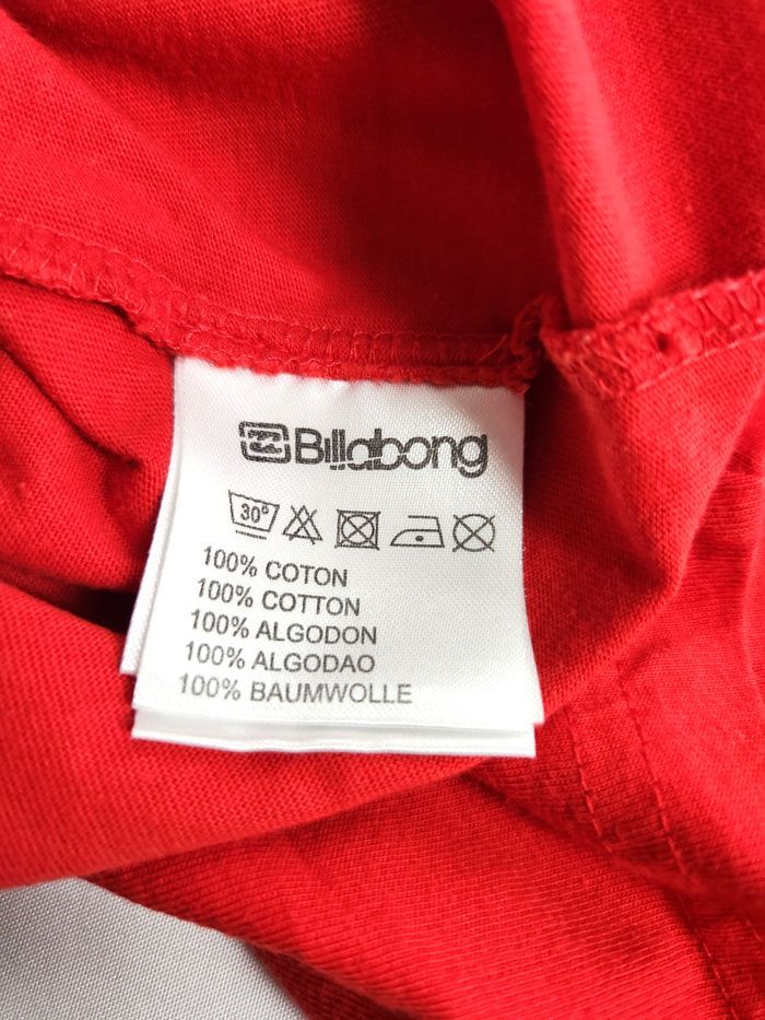 T-shirt Billabong Rouge Manches Courtes - Taille M - photo numéro 5